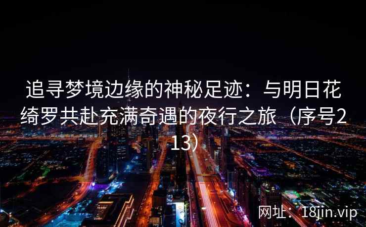 追寻梦境边缘的神秘足迹：与明日花绮罗共赴充满奇遇的夜行之旅（序号213）  第1张